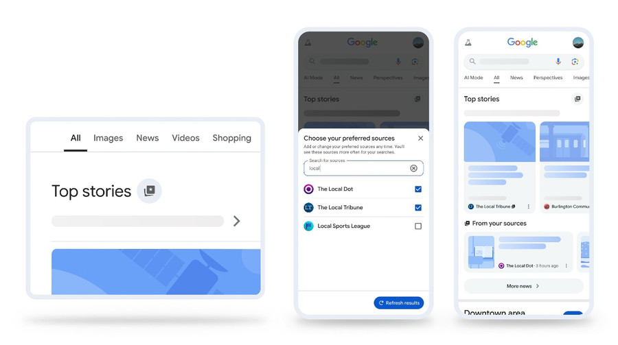 Google починає впроваджувати функцію пошуку за обраними джерелами