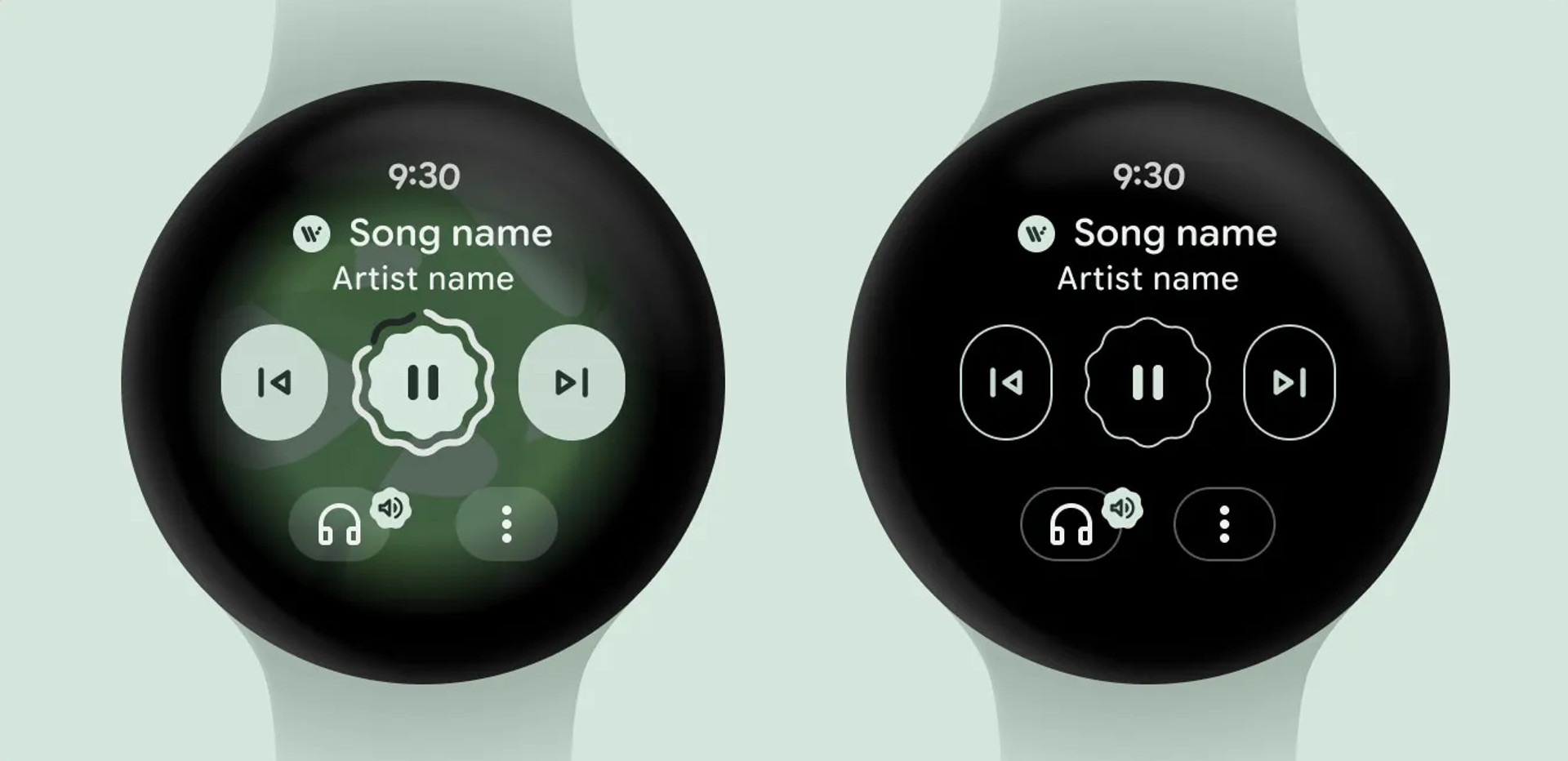 Нове керування медіа на Pixel Watch у звичайному режимі та режимі AOD